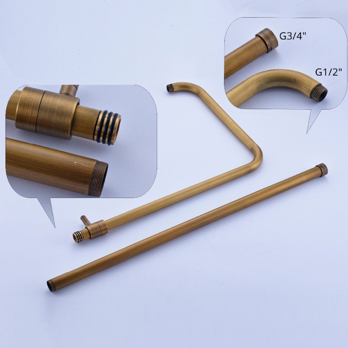 Antiek messing regenval douche set mengkraan - Act Design Shop