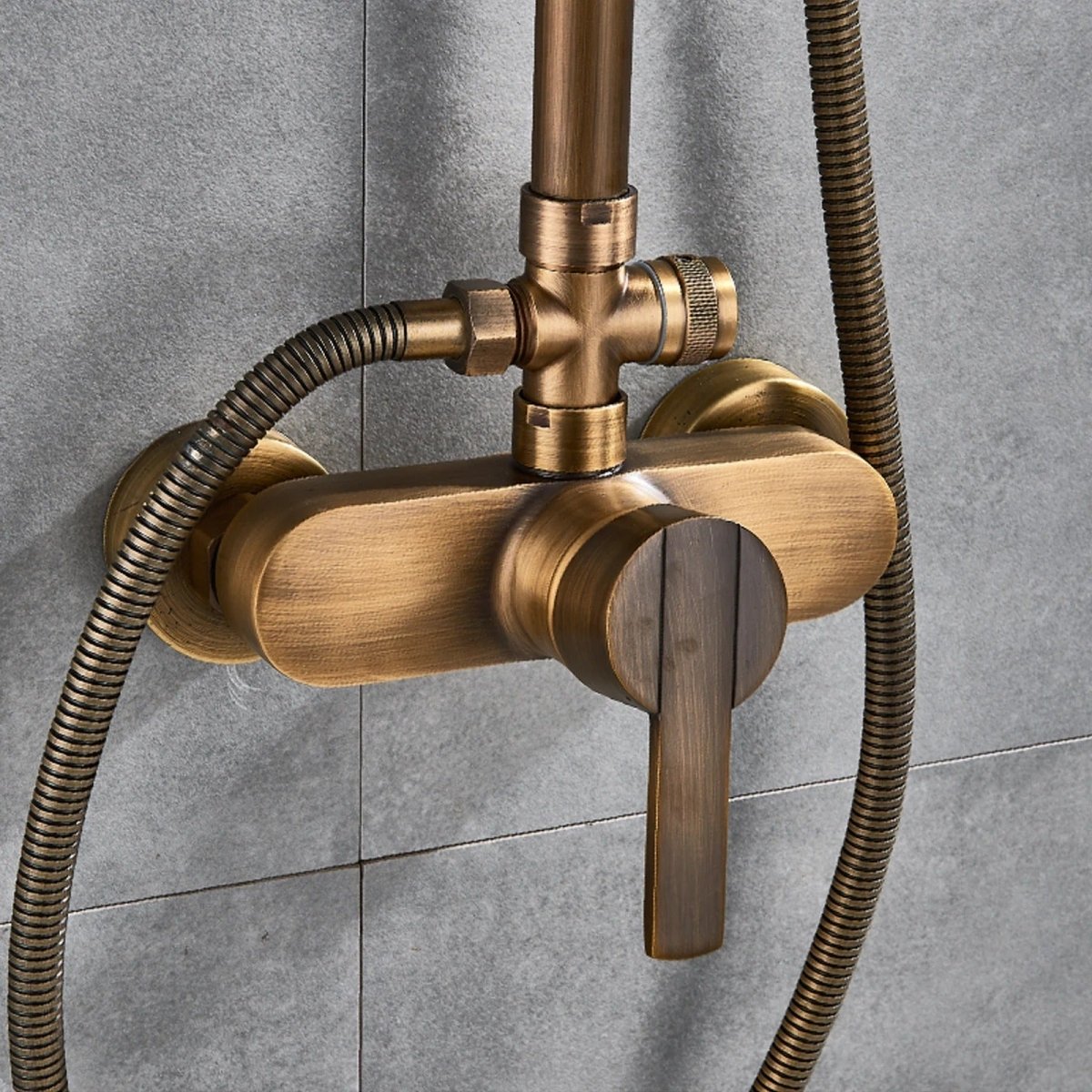 Antiek messing regenval douche set mengkraan - Act Design Shop