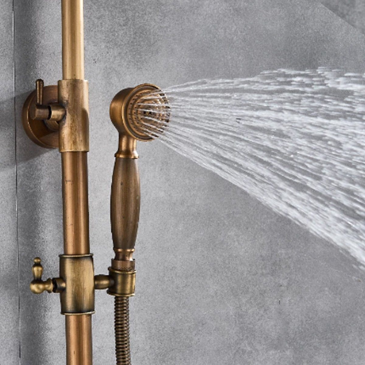 Antiek messing regenval douche set mengkraan - Act Design Shop