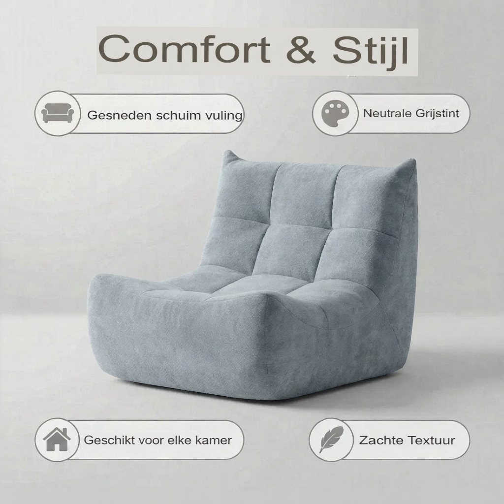 Relaxstoel Wagrex fauteuil Loungestoel – Schuim met hoge dichtheid, Chenillestof 96x71,5x77cm