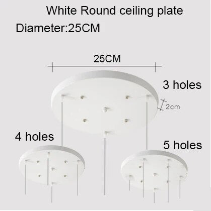 Ceiling Plates Iron 2/3/4/5 holes Straight/Round for lights - Act Design Shop
