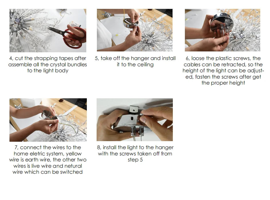 Paardenbloem Kristallen Kroonluchter Hanglamp