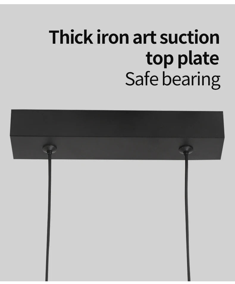 Moderne schwarze LED-Pendelleuchte – Minimalistisches Design für Esszimmer und Wohnzimmer