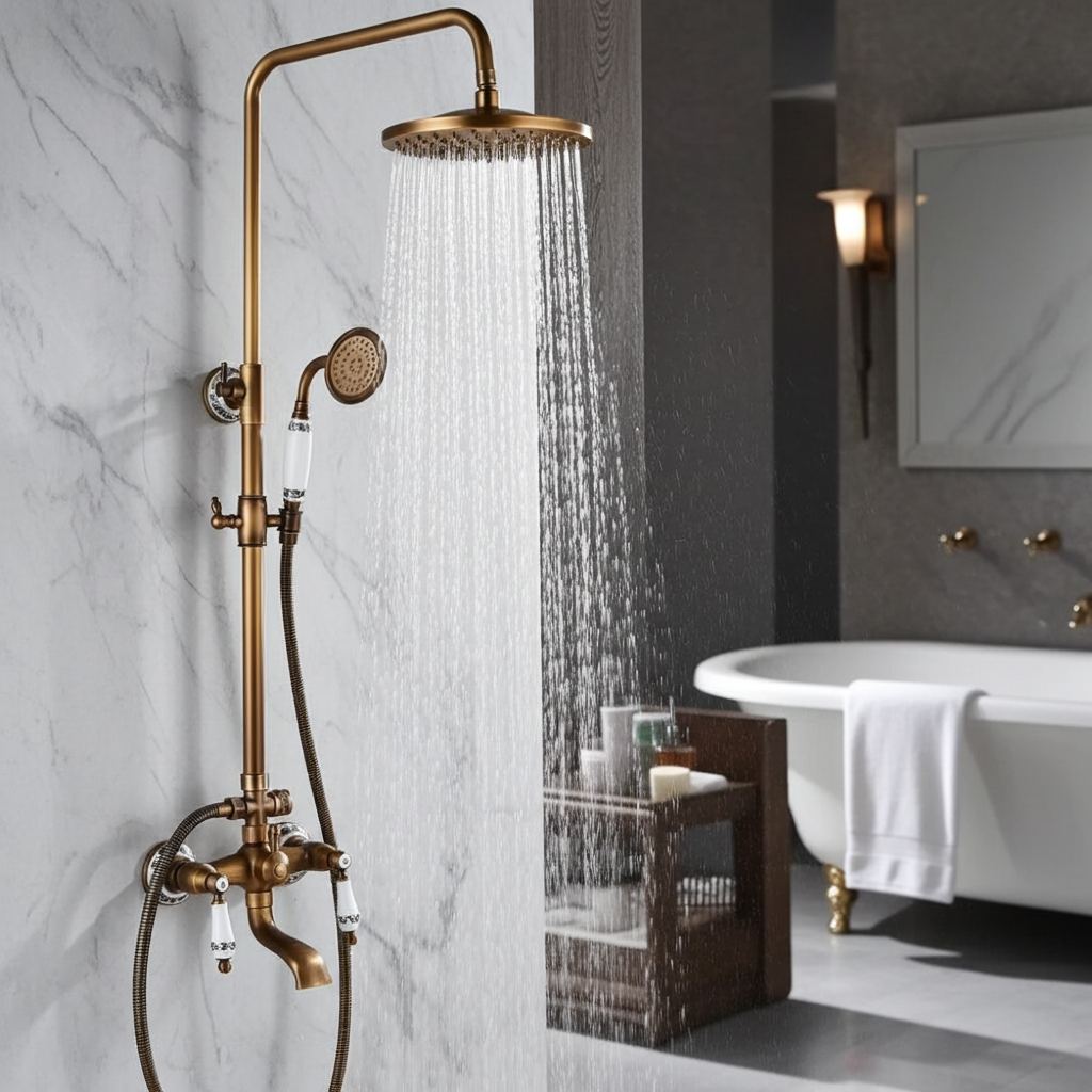 Rain Shower Brass Shower Faucet – Thermostatic Adjustable