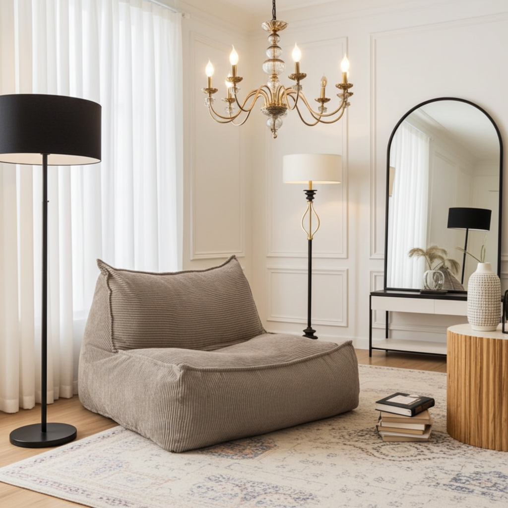 Zitzak fauteuil corduroy loveseat – Wagrex design zitzakstoel