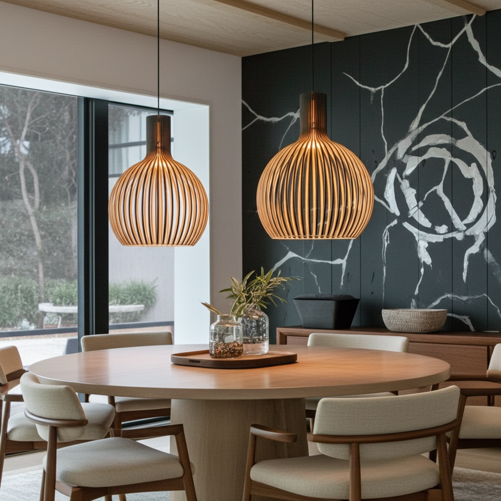 Hängelampe aus Holzkäfig im Landhausstil