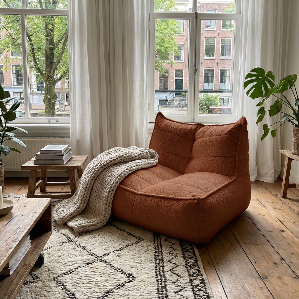 Flauschiger Sitzsack Modernes Gewebe