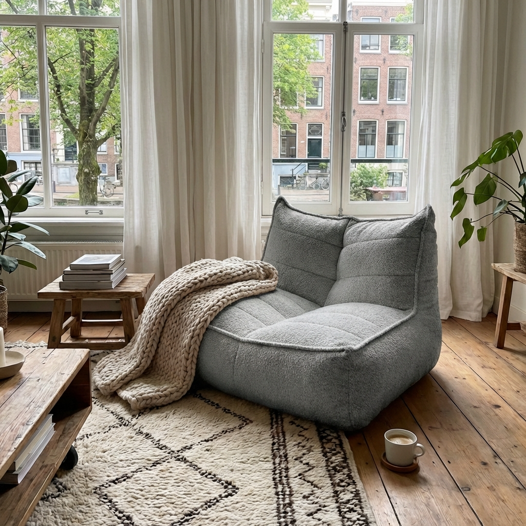 Wagrex - Fauteuil Zitzak Modern Stof Klassiek