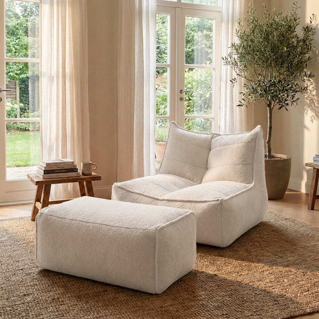 Wagrex Teddy Sitzsack Sessel – Stoff Lounge Relaxstuhl