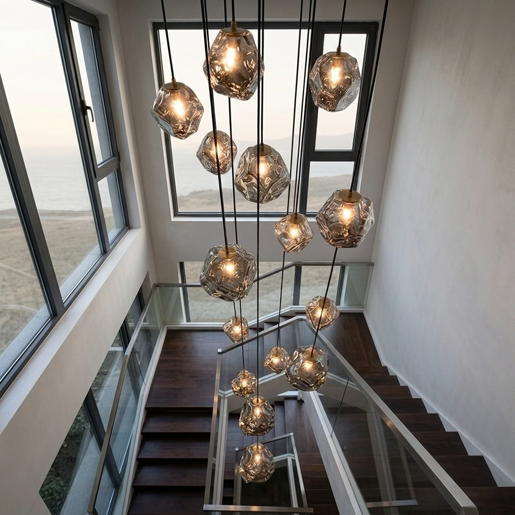 Moderne LED-Ringpendelleuchte – 11 Ringe, dimmbar mit Fernbedienung
