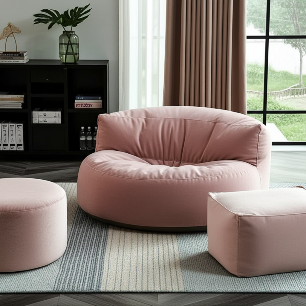 Wagrex - Zitzak Loveseat Zacht Fluwelen Stof