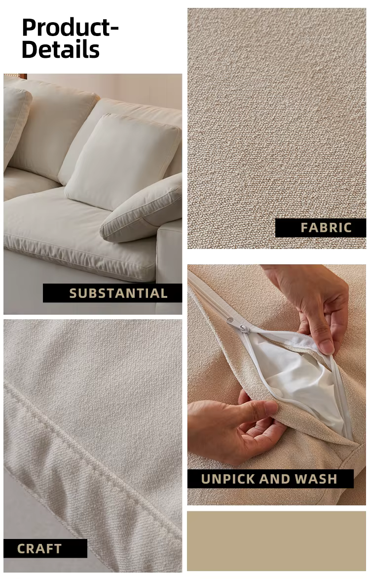 Cloud Comfort Modulaire Bank - Moderne witte flanel