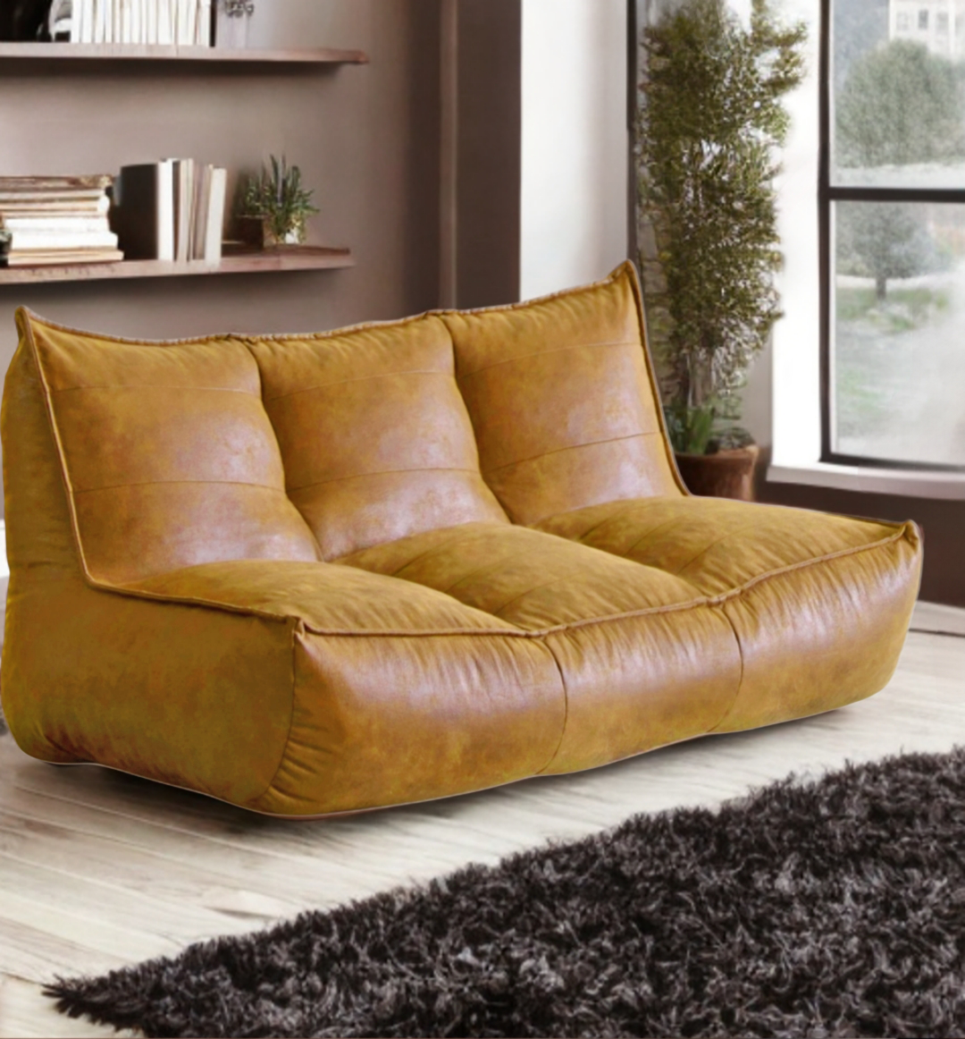 Wagrex - Couch Beanbag Rib Modern Retro-Leather