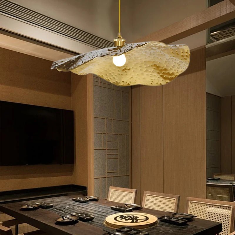 Gouden Lotusblad Hanglamp van Messing - Act Design Shop