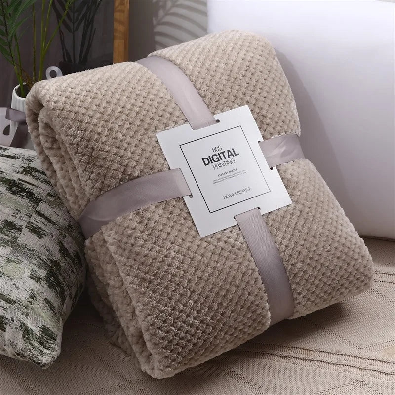 Khaki-Decke – Polyester – Warme Decke für die Couch – Act Design Shop