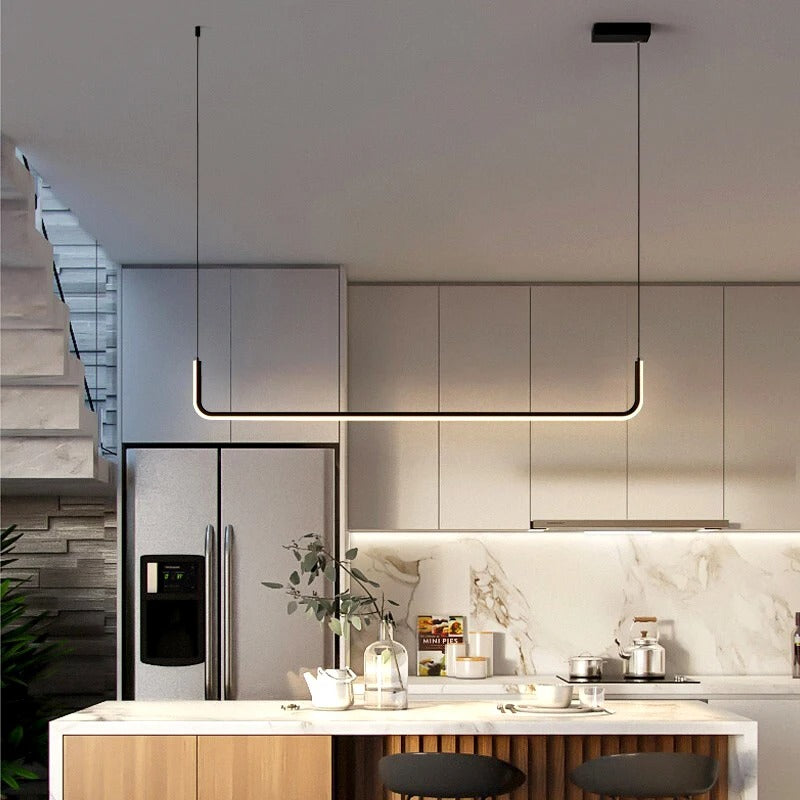 Moderne Kronleuchter, LED-Pendelleuchten aus Aluminium für Esszimmer