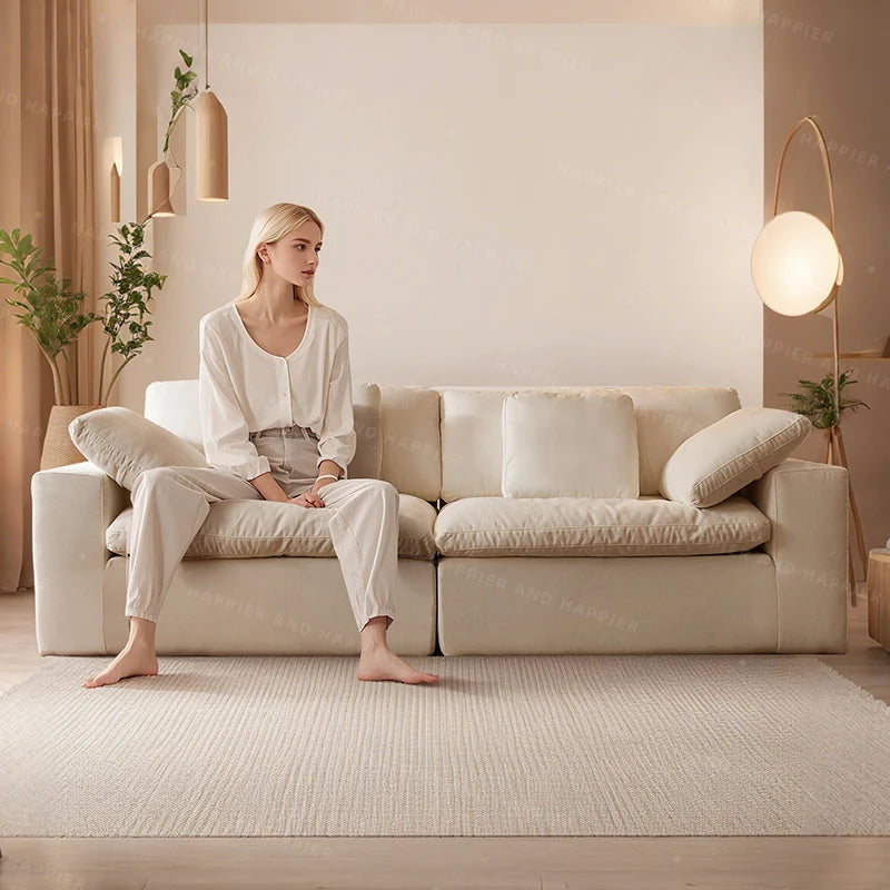 Cloud Comfort Modulaire Bank - Moderne witte flanel