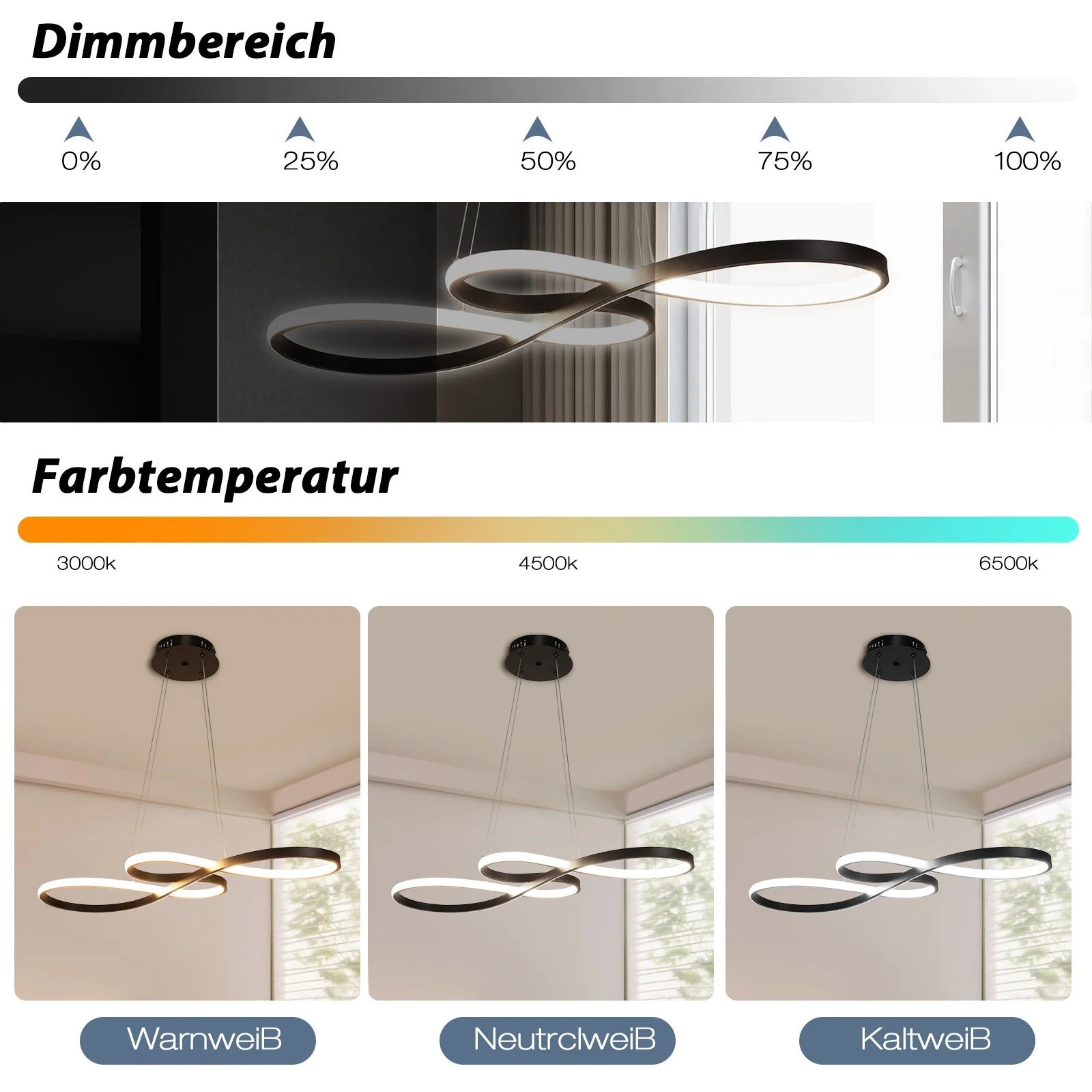 Moderne LED Hanglamp Ringen – Verstelbaar en Dimbaar