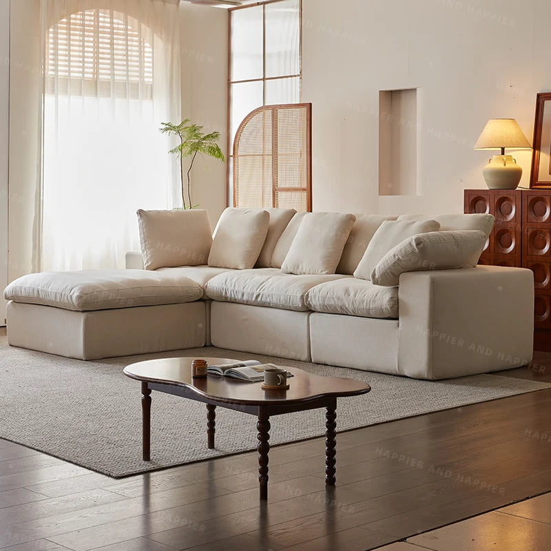 Cloud Comfort Modulaire Bank - Moderne witte flanel