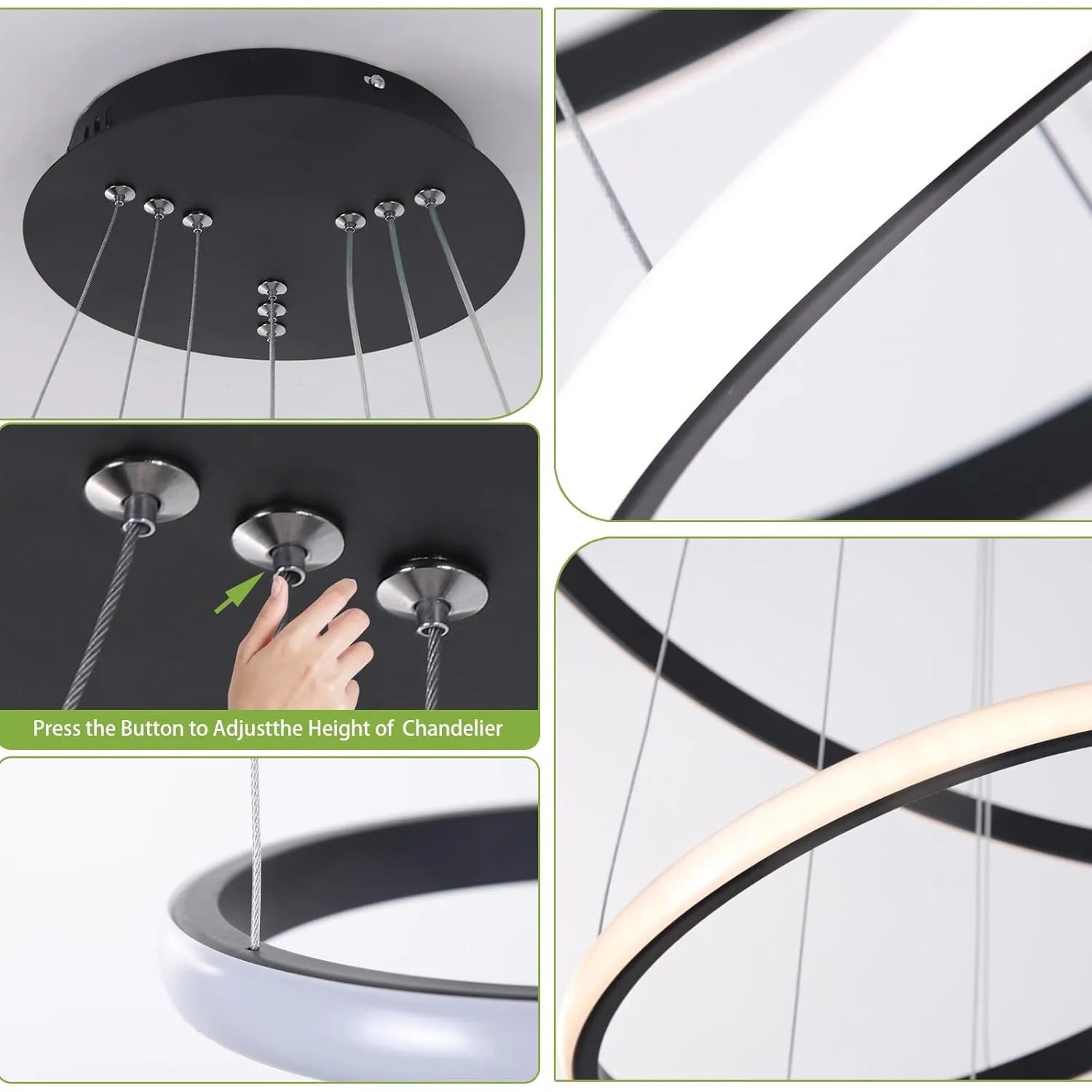 3 ringen moderne led plafond kroonluchter