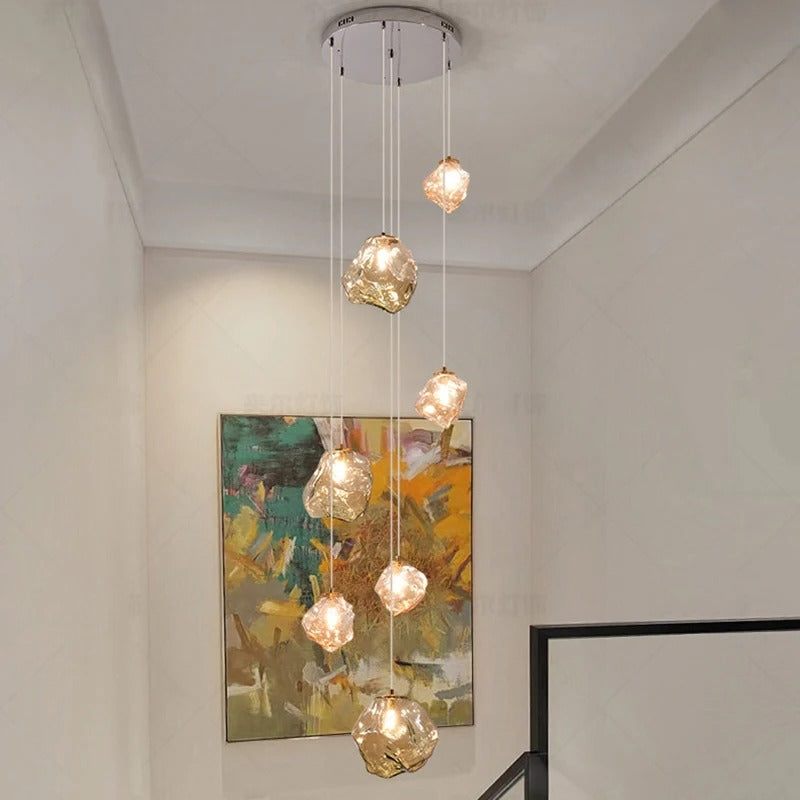 Moderne LED-Ringpendelleuchte – 11 Ringe, dimmbar mit Fernbedienung