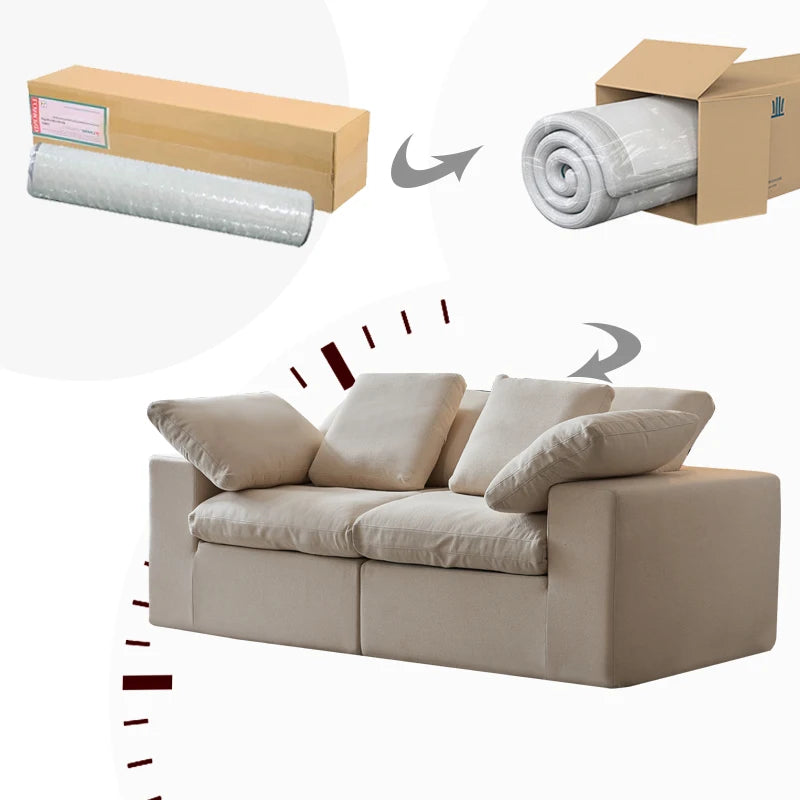 Cloud Comfort Modulaire Bank - Moderne witte flanel