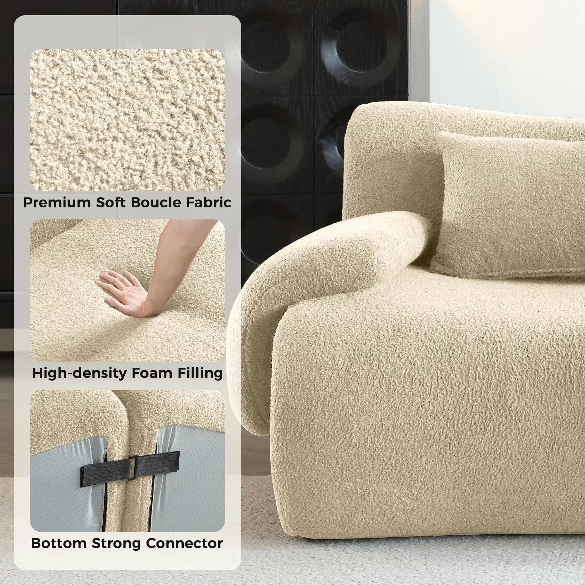 Wagrex 2-Zits Fluwelen Design Bankstel Stof – Mustafa