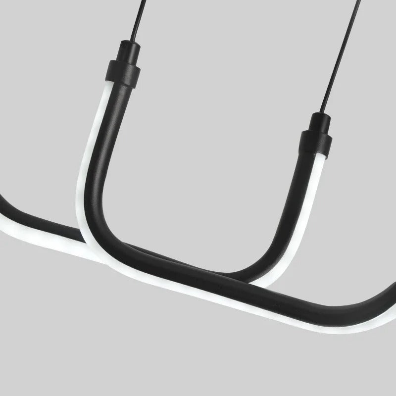 Moderne schwarze LED-Pendelleuchte – Minimalistisches Design für Esszimmer und Wohnzimmer