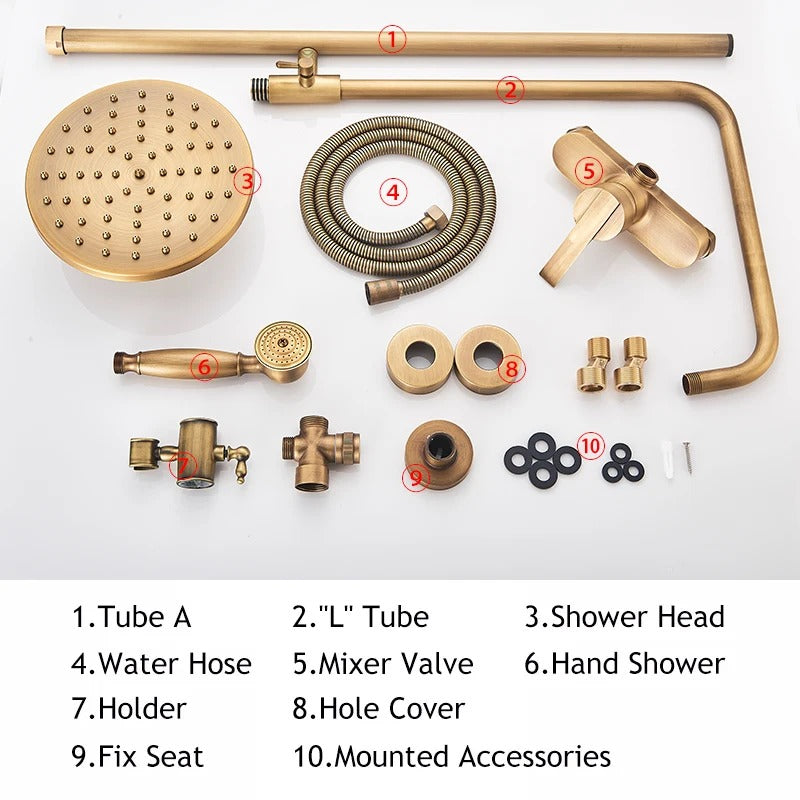 Rain Shower Brass Shower Faucet – Thermostatic Adjustable