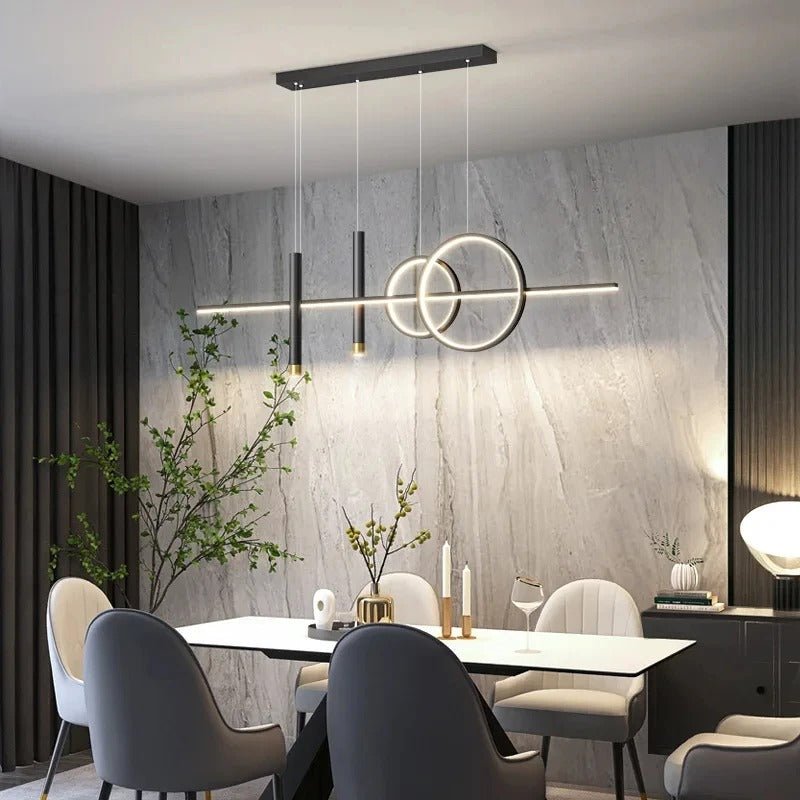 Aleaty 110CM LED Hanglamp Moderne Eettafel Kroonluchter Dimbare Plafondlamp met Afstandsbediening Hanglamp Hoogte Verstelbare Hanglamp voor Woonkamer Eettafel (Zwart Aleaty 110CM LED Hanglamp Moderne Eettafel Kroonluchter Dimbare Plafondlamp met Afstandsbediening Hanglamp Hoogte Verstelbare Hanglamp voor Woonkamer Eettafel (Zwart