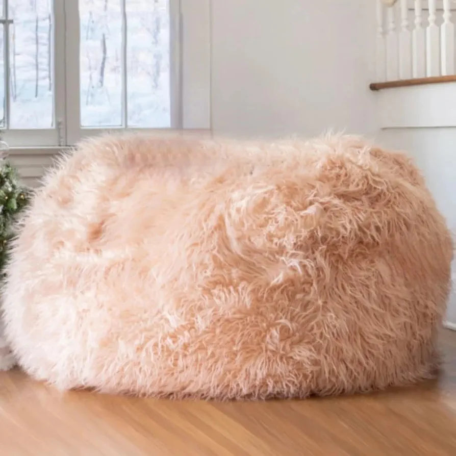 White Furry Beanbag included or exluded fillings