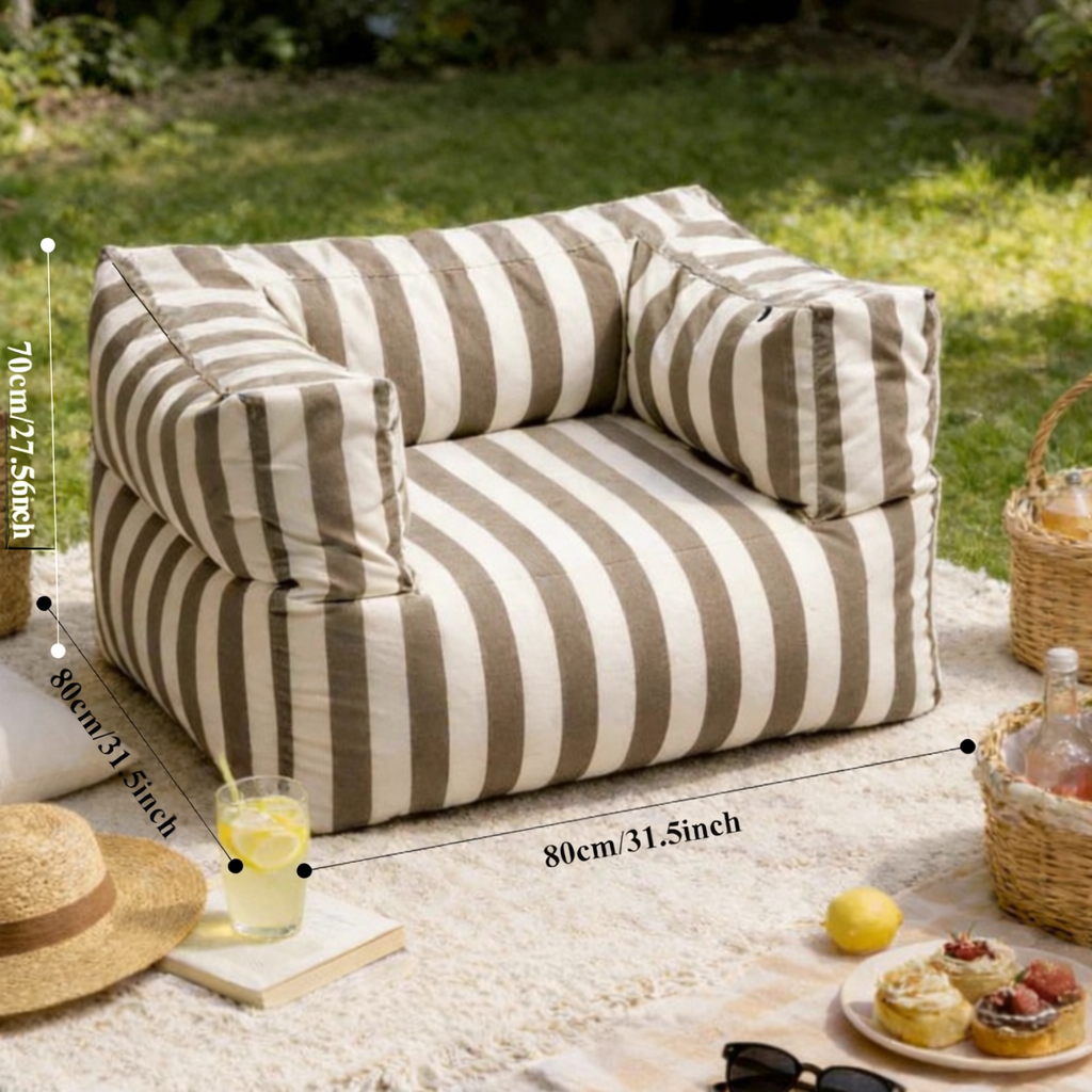 Wagrex - Waterdichte Tuin Lounge Stoel - Outdoor Zitzak voor Terras - Gestreept