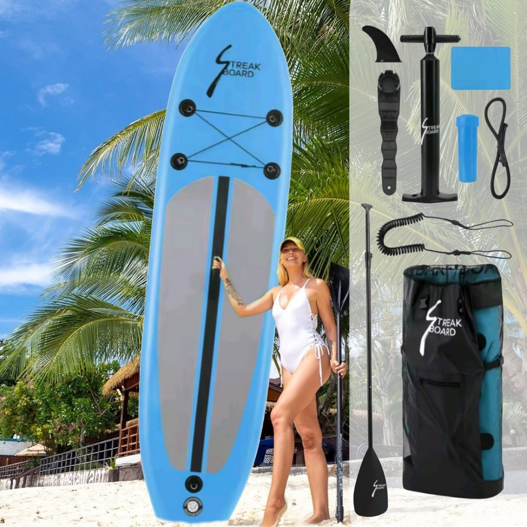 Opblaasbaar supboard met premium accessoires en draagtas