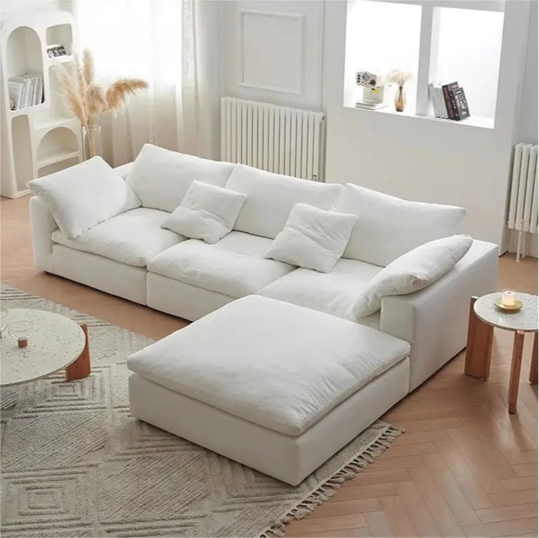 Modulsofa Cloud Comfort – Moderner weißer Flanell – Act Design Shop