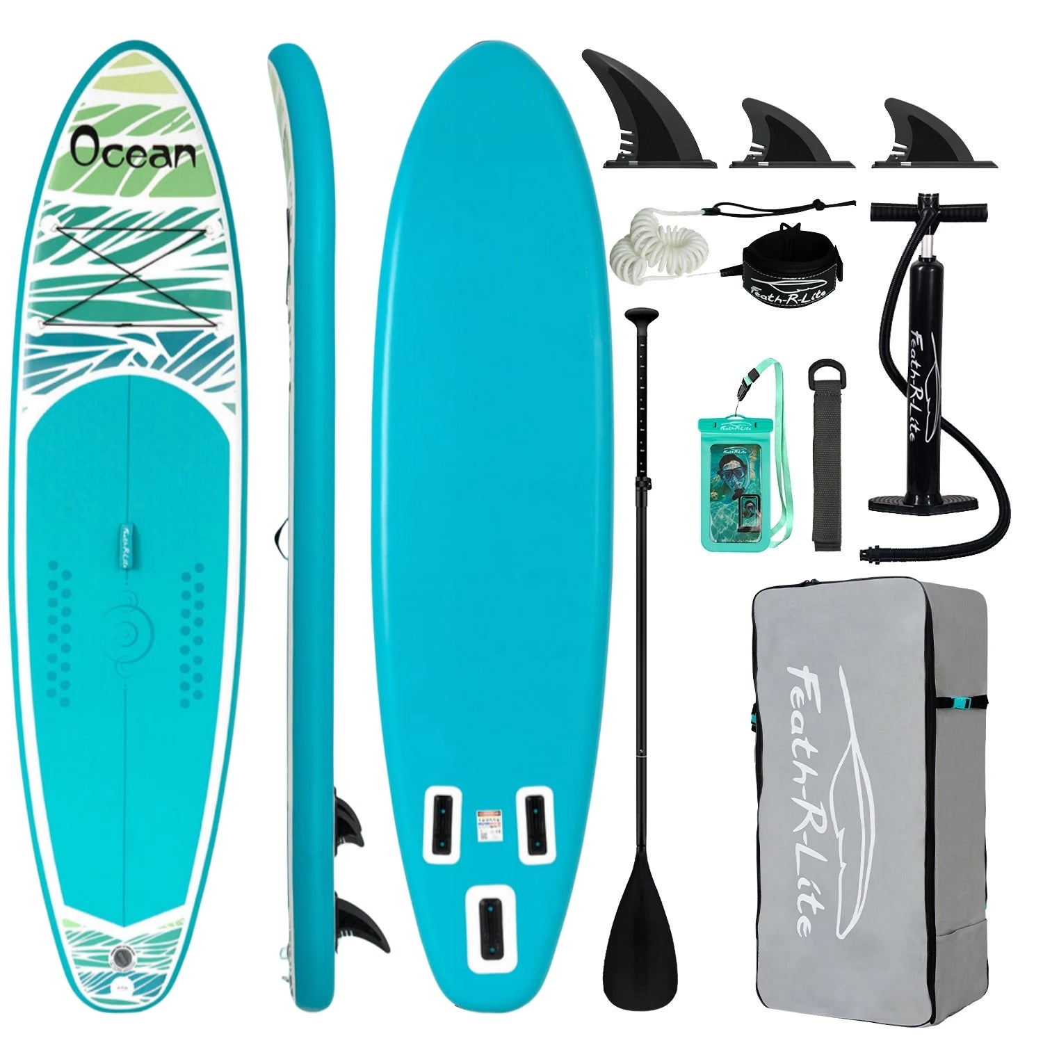 Opblaasbaar supboard met premium accessoires en draagtas