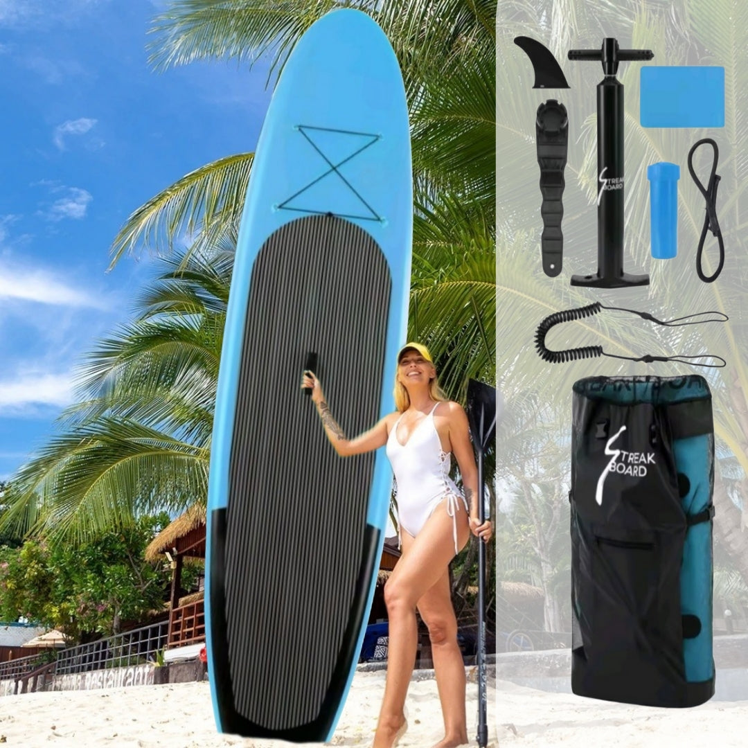 Opblaasbaar supboard met premium accessoires en draagtas