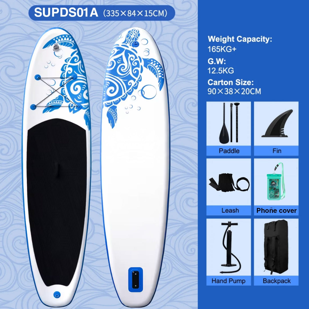 Opblaasbaar supboard met premium accessoires en draagtas