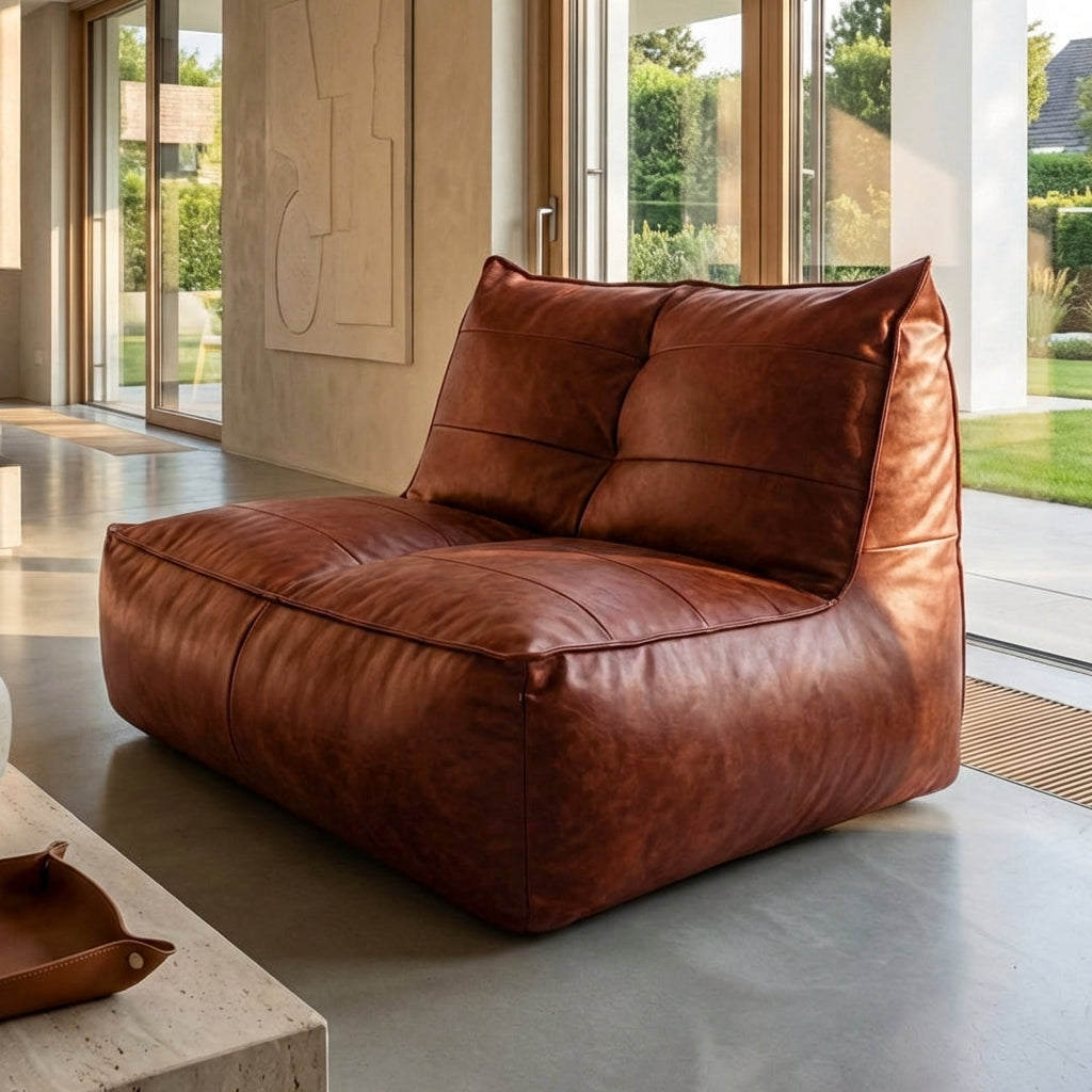 Wagrex - Fauteuil Zitzak Bank Modern Retro-Leer