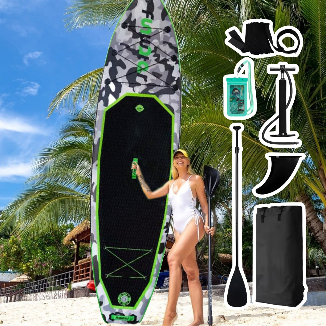 Opblaasbaar supboard met premium accessoires en draagtas