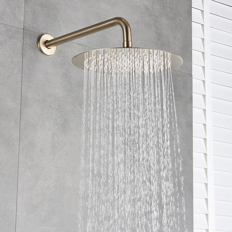 Einbauregendusche-Set mit Handbrause - Messing-Duscharmatur gebürstetes Gold