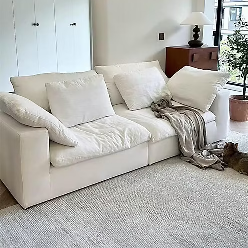 Cloud Comfort Modulaire Bank - Moderne witte flanel