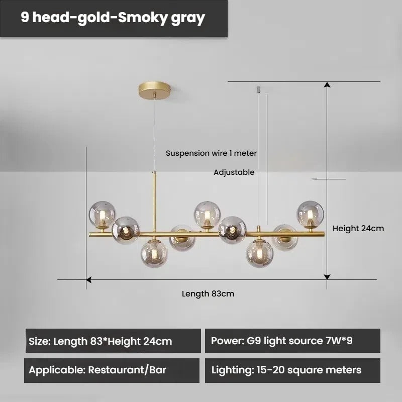 Designer LED-Glas-Kugel-Hängeleuchte