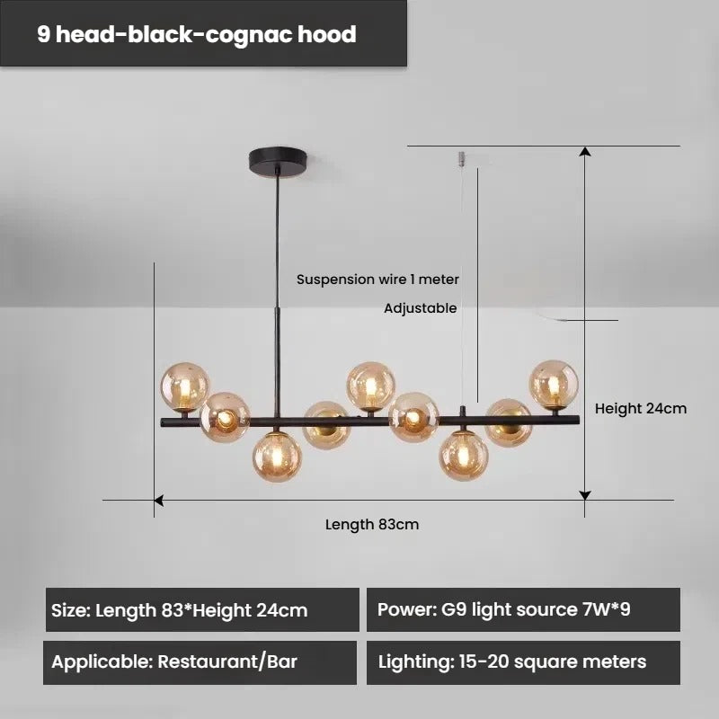 Designer LED-Glas-Kugel-Hängeleuchte