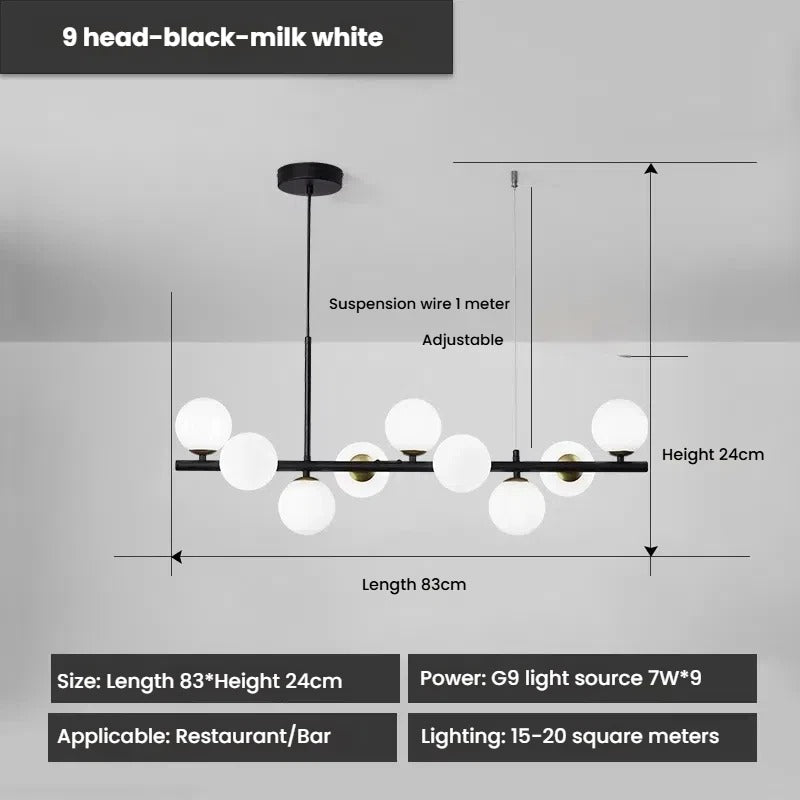 Designer LED-Glas-Kugel-Hängeleuchte