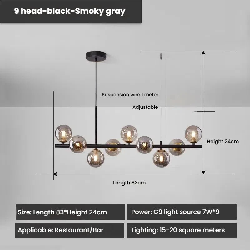 Designer LED-Glas-Kugel-Hängeleuchte