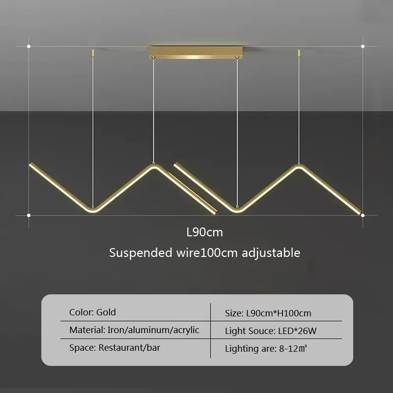 Moderne LED-Pendelleuchte | 90 cm Doppelarm-Design