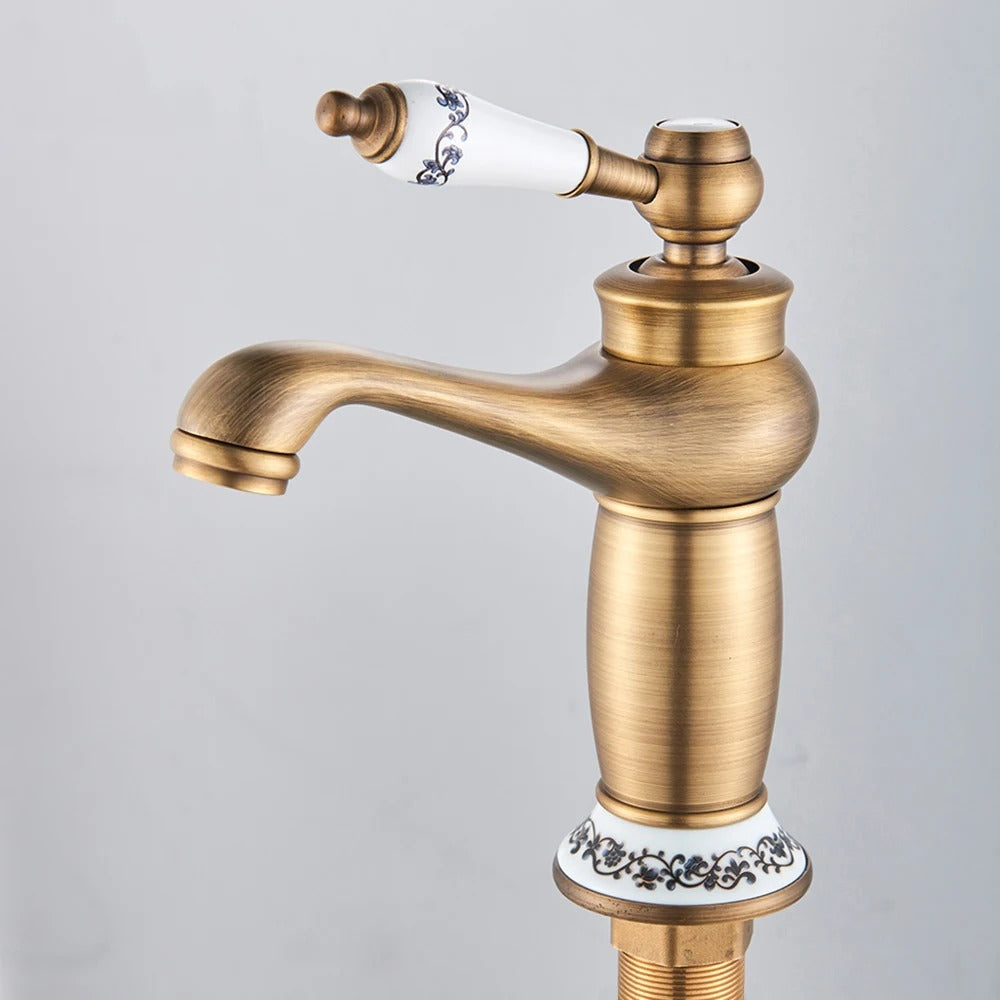 Antike Bronze Messing Küchenarmatur – 360° Drehbarer Mischhahn für die Arbeitsplatte