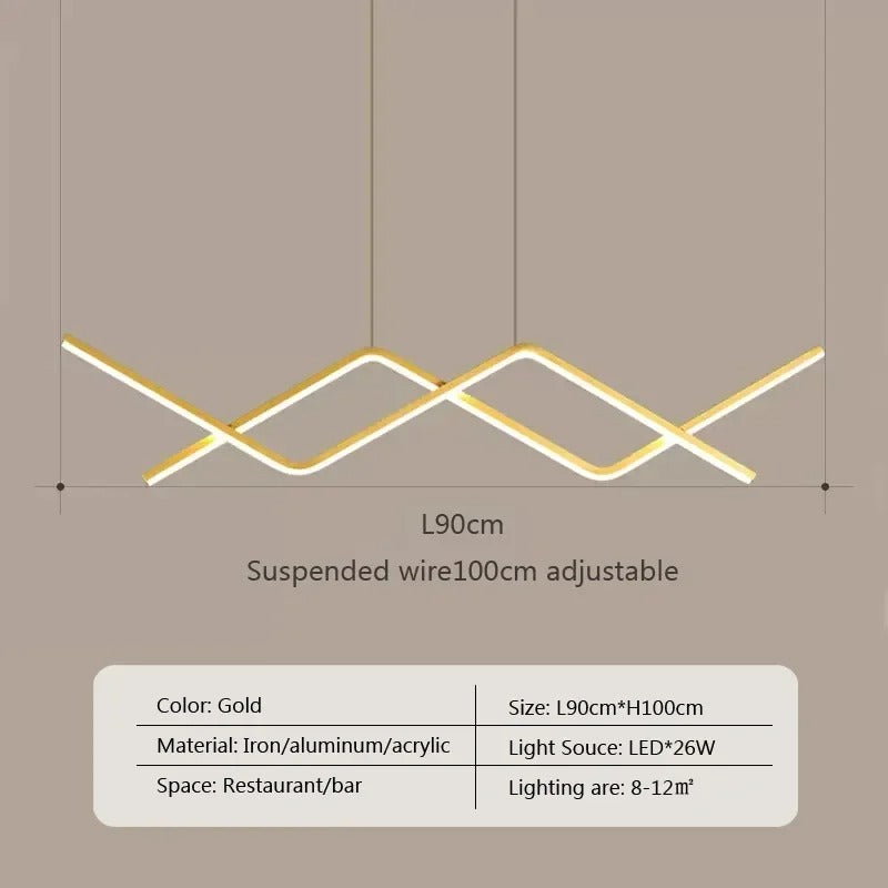 Moderne LED-Pendelleuchte | 90 cm Doppelarm-Design
