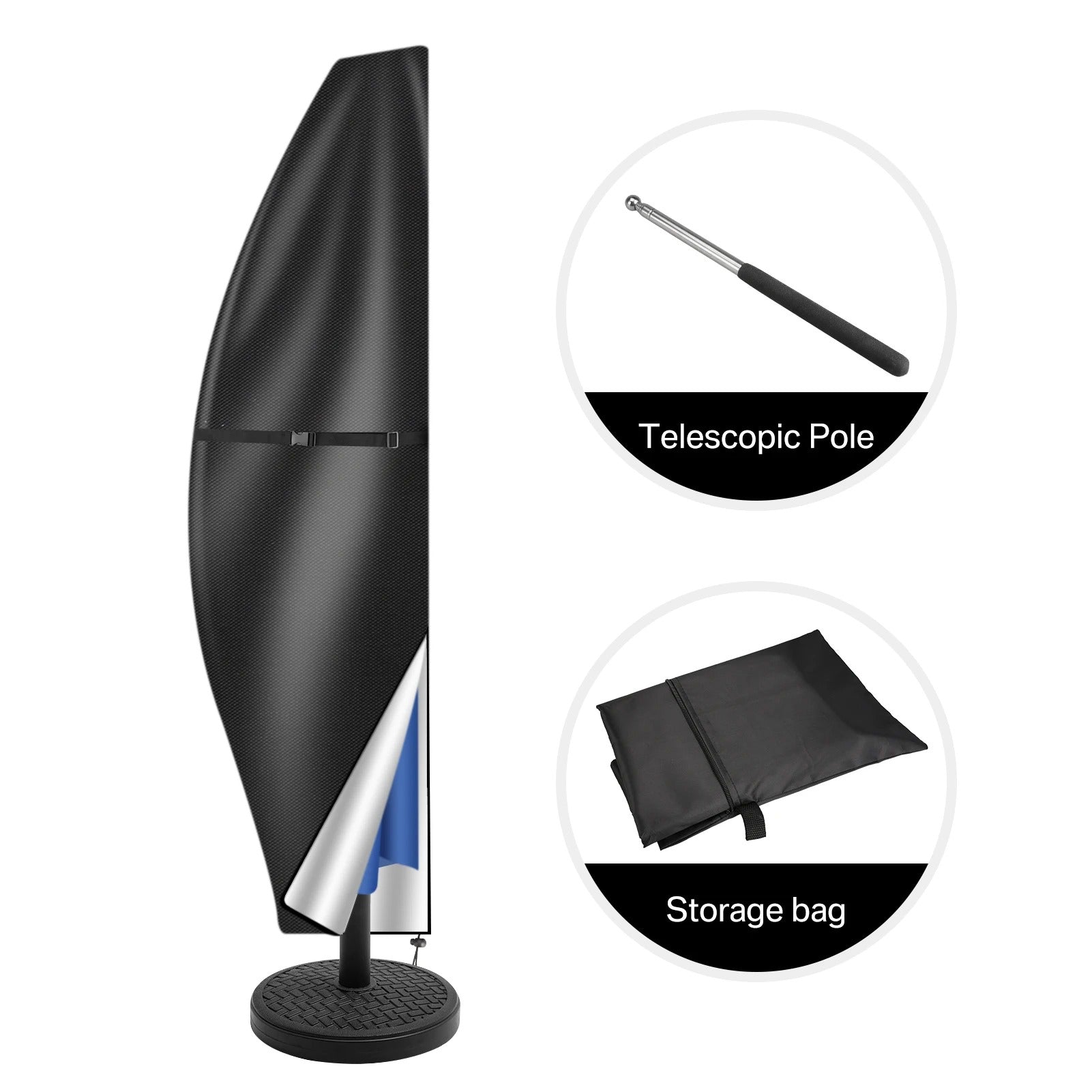 Duurzame Parasol hoezen - Waterdicht met rits, en trekkoord