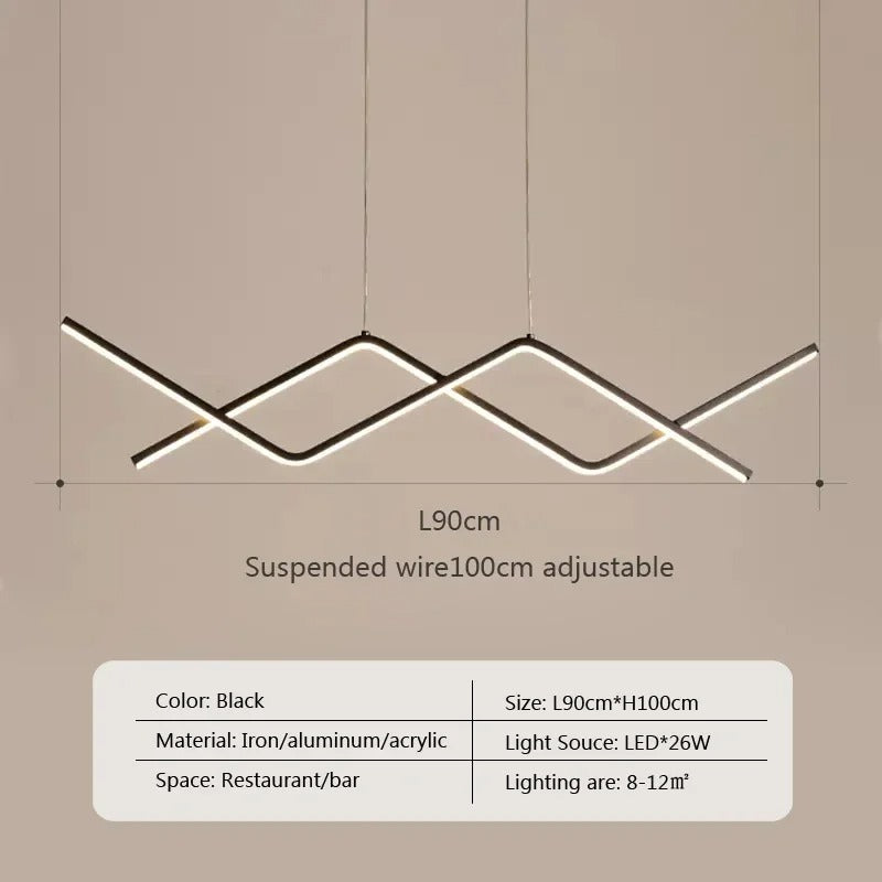 Moderne LED-Pendelleuchte | 90 cm Doppelarm-Design